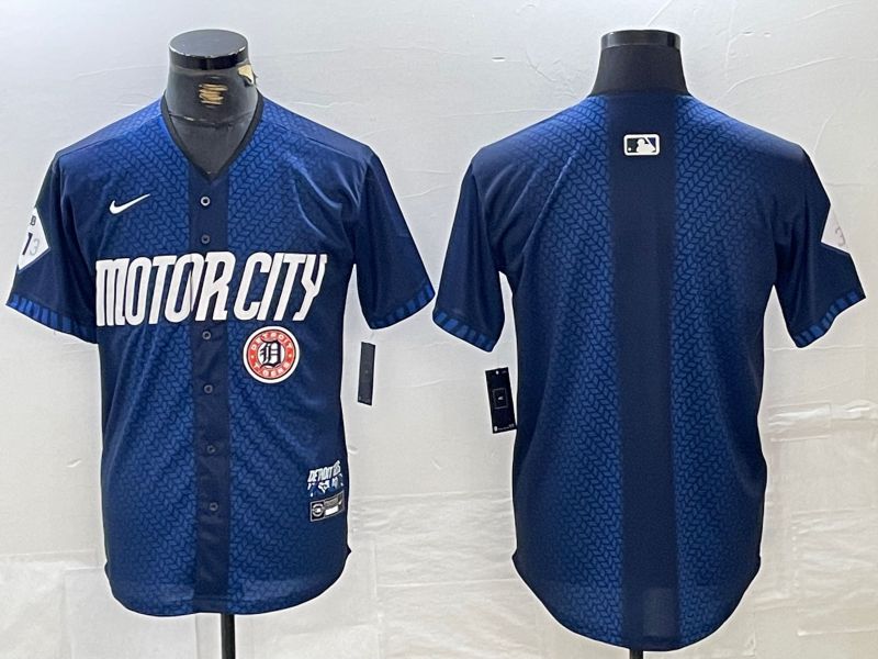 Men Detroit Tigers Blank Blue City Edition Nike 2024 MLB Jersey style 2->detroit tigers->MLB Jersey